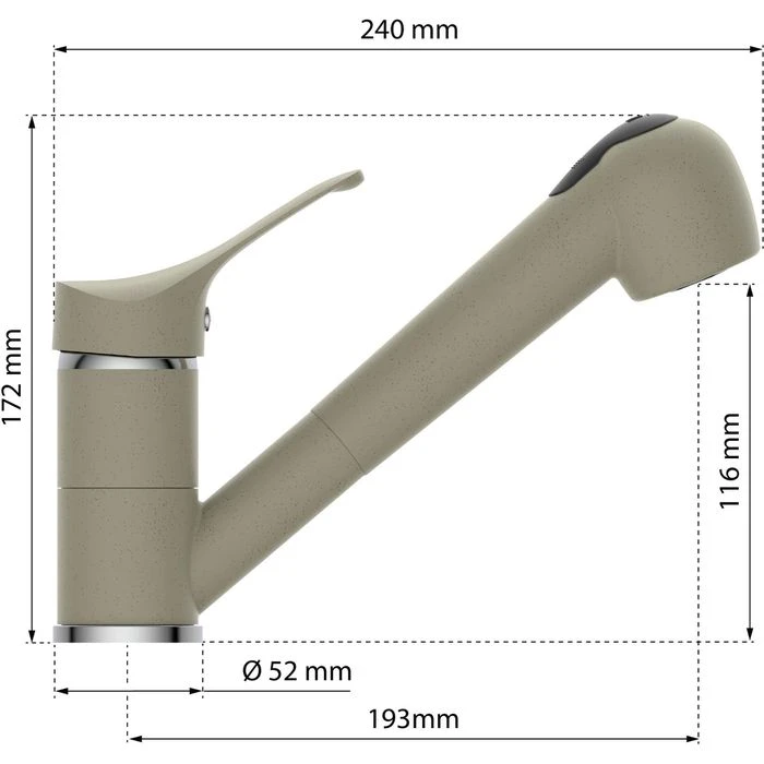 Schütte Küchenarmatur Granit, Beige, Hochdruck, Schwenkbar, Ausziehbarer Auslauf 4 Schütte Küchenarmatur Granit, Beige, Hochdruck, Schwenkbar, Ausziehbarer Auslauf – Bild 2