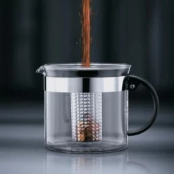 Bodum Tee-Kanne Bistro Nouveau 1875-01 Glas, Mit Kunststoff-Sieb, Schwarz, 1,0 L -Küche Fach Geschäft c585cac07d8b85273a1ece62b23f2fb4b8652944 tee kanne bodum bistro nouveau 1875 01 glas