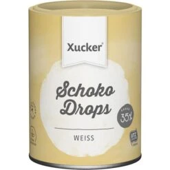 Xucker Schokolade Weiße Schokodrops, Mit Süßungsmittel Xylit, 200g