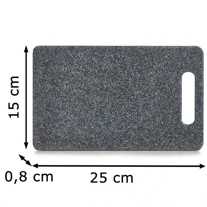 Zeller Schneidebrett 26055 Aus Kunststoff, 25 X 15 X 0,8 Cm, Anthrazit, Granitoptik 6 Zeller Schneidebrett 26055 Aus Kunststoff, 25 X 15 X 0,8 Cm, Anthrazit, Granitoptik – Bild 4