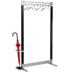 Kerkmann Garderobenständer Montana, 6552, Metall, Schwarz / Silber