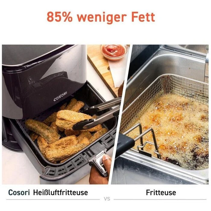 Cosori Fritteuse XXL, CP258-AF-DEU, 1700 W, Heißluftfritteuse, Dörrfunktion, 5,5 Liter 6 Cosori Fritteuse XXL, CP258-AF-DEU, 1700 W, Heißluftfritteuse, Dörrfunktion, 5,5 Liter – Bild 4