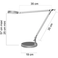 Unilux Schreibtischlampe Senza LED, Dimmbar, Silber, Standfuß -Küche Fach Geschäft d1484aed7198969722e057c9354c76cb19452fbc schreibtischlampe unilux senza led