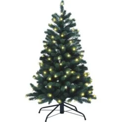 Xenotec Weihnachtsbaum PE-BM120, 120cm, Künstlich, Grün, Mit LED Beleuchtung