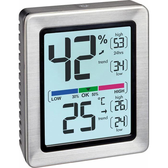 TFA Thermo-Hygrometer 30.5047.54 Exacto Digital, Für Innen, Edelstahlrahmen 3 TFA Thermo-Hygrometer 30.5047.54 Exacto Digital, Für Innen, Edelstahlrahmen