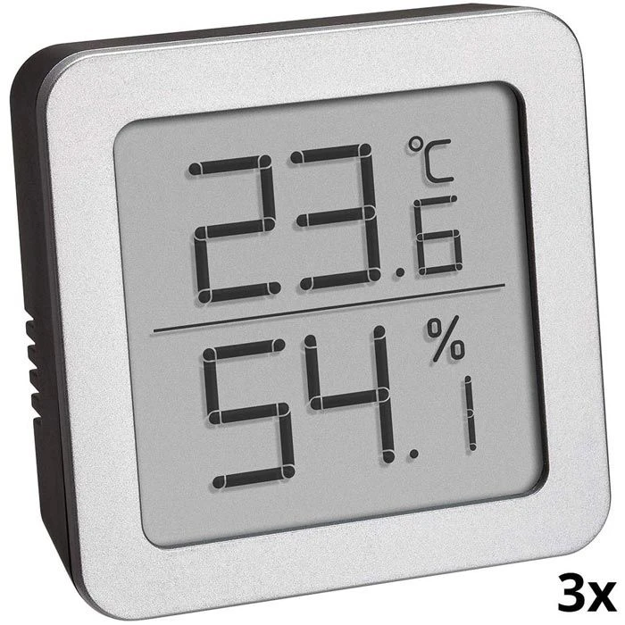 TFA Thermometer 95.2019.54 Innen, Digital, Mit Hygrometer, 3 Stück 4 TFA Thermometer 95.2019.54 Innen, Digital, Mit Hygrometer, 3 Stück – Bild 2