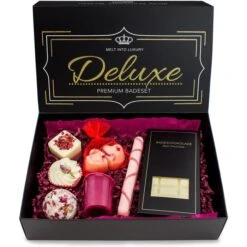 BRUBAKER Geschenkset Badepralinen Deluxe Cranberry, Badepralinen-Set, Handgemacht & Vegan, 8-teilig