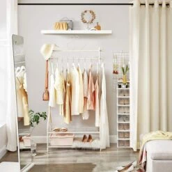 Songmics Garderobenständer HSR07W, Mit Schuhablage, Metall, Weiß 12 Songmics Garderobenständer HSR07W, Mit Schuhablage, Metall, Weiß -Küche Fach Geschäft e01591a894ffd72c2edee03481d412227b895f64 garderobenstaender songmics hsr07w