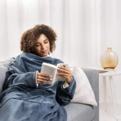 Navaris Heizdecke Snuggy, Mit Ärmeln, Dunkelblau, 9 Temperaturen, Abschaltautomatik, 195 X 125cm -Küche Fach Geschäft e1af43d53d0d34fe459bd688723c612e223668d4 heizdecke navaris mit aermeln und tasche blaucreme