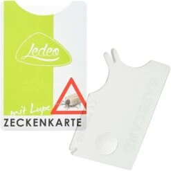 LEDEO Zeckenkarte Mit Lupe, Für Mensch Und Tier, Mit Hülle U. Kurzbeschreibung