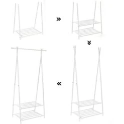 Songmics Garderobenständer HSR05W, Mit Schuhablage, Metall, Weiß 17 Songmics Garderobenständer HSR05W, Mit Schuhablage, Metall, Weiß -Küche Fach Geschäft e5287f531c53d095b4fe14fc3326081a48a215ec garderobenstaender songmics hsr05w