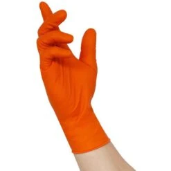NITRAS Einmalhandschuhe Tough Grip N, Nitril, 8335, Puderfrei, Orange, 50 Stück, Gr. XL -Küche Fach Geschäft e5c761c6222562ffd6cf63b9a12afe2fe92b1137 einmalhandschuhe nitras tough grip n nitril 8335