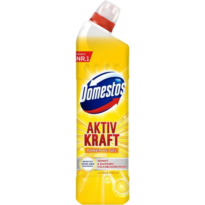 Domestos WC-Reiniger Aktiv Kraft Citrus Fresh, WC Gel, Beseitigt 99,9% Der Bakterien, 1 Liter 3 Domestos WC-Reiniger Aktiv Kraft Citrus Fresh, WC Gel, Beseitigt 99,9% Der Bakterien, 1 Liter