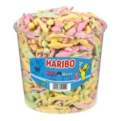 Bestseller 7 Haribo Schaumzucker Katz & Maus, 1060g, 530 Stück, In Dose
