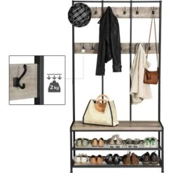 Vasagle Garderobenständer HSR086B02, Mit 24 Haken, Metall / Holz, Schwarz / Graubraun 12 Vasagle Garderobenständer HSR086B02, Mit 24 Haken, Metall / Holz, Schwarz / Graubraun -Küche Fach Geschäft e9b7c79899f2cba8877a875abd9820f2557f4104 garderobenstaender vasagle hsr086b02