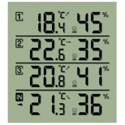 Bresser Thermo-Hygrometer Temeo Hygro Quadro, Für Innen Und Außen, Inkl. 3 Funk-Sensoren -Küche Fach Geschäft ea57c8b26fc0baab24565885aafe528ab0c358b1 thermo hygrometer bresser temeo hygro quadro funk