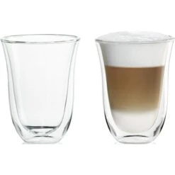 DeLonghi Kaffeegläser 5513214611 Latte Macchiato, Doppelwandig, 220ml, 2 Stück
