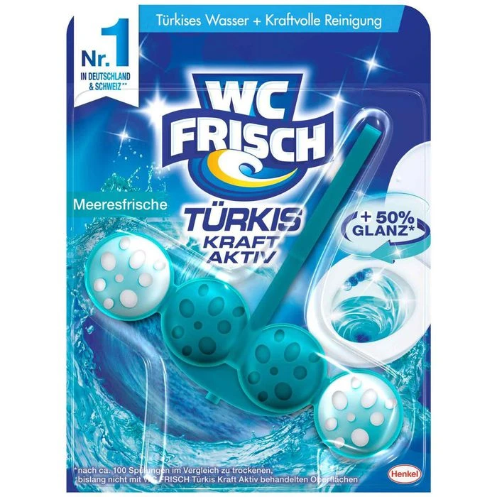 WC-Frisch WC-Duftspüler Türkis Kraft Aktiv, Im Korb, Meeresfrische 3 WC-Frisch WC-Duftspüler Türkis Kraft Aktiv, Im Korb, Meeresfrische