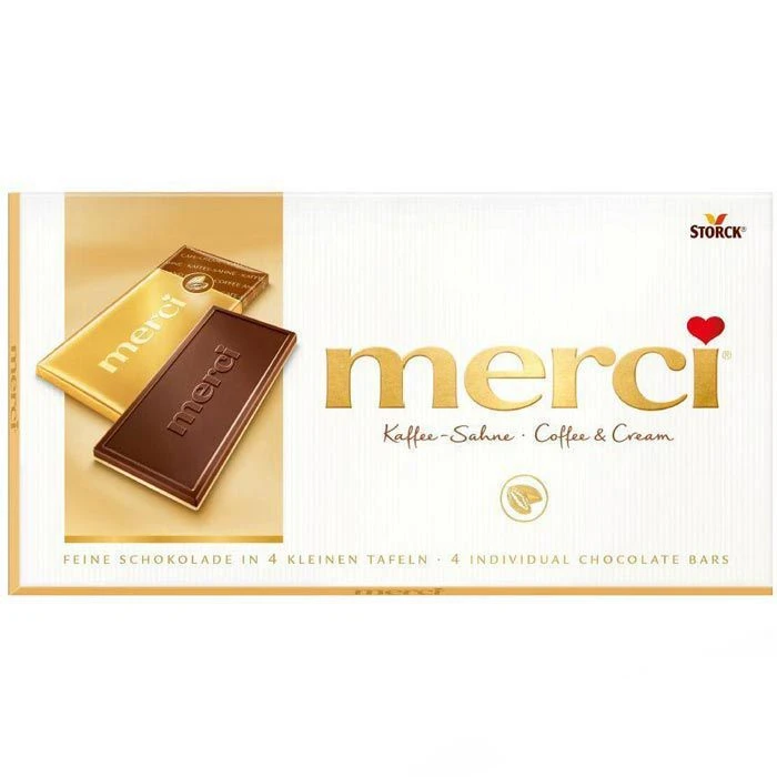 Merci Tafelschokolade Kaffee-Sahne, Kaffee-Sahneschokolade Auf Weißer Schokolade, 100g 3 Merci Tafelschokolade Kaffee-Sahne, Kaffee-Sahneschokolade Auf Weißer Schokolade, 100g