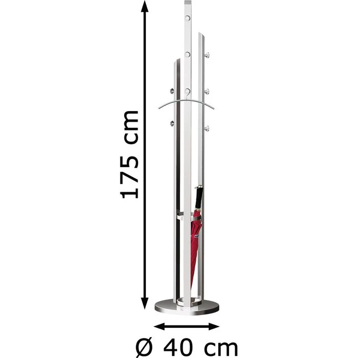 Kerkmann Garderobenständer Solitaire, 6069, Mit 8 Haken, Metall, Alusilber 4 Kerkmann Garderobenständer Solitaire, 6069, Mit 8 Haken, Metall, Alusilber – Bild 2