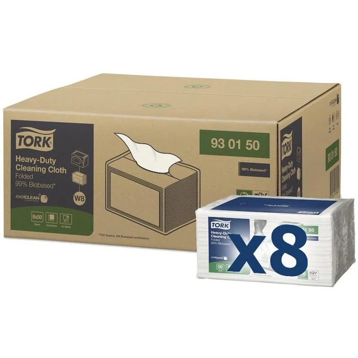 Tork Einwegtücher 930150, 99% Biobasiert, W8, Weiß, 31,5 X 38,5 Cm, Extra Stark, Gefaltet, 400 Blatt 3 Tork Einwegtücher 930150, 99% Biobasiert, W8, Weiß, 31,5 X 38,5 Cm, Extra Stark, Gefaltet, 400 Blatt