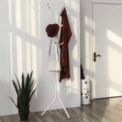 Songmics Garderobenständer RCR19W, Mit 12 Haken, Metall, Weiß -Küche Fach Geschäft f3e940544c98c2f6ed25b2c19316979842b154c6 garderobenstaender songmics rcr19w