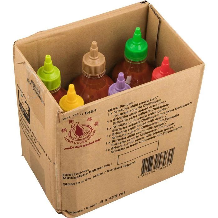 FlyingGoose Chilisauce Sriracha Scharfe Chilisauce, In 6 Geschmacksrichtungen, 6x 455ml 4 FlyingGoose Chilisauce Sriracha Scharfe Chilisauce, In 6 Geschmacksrichtungen, 6x 455ml – Bild 2