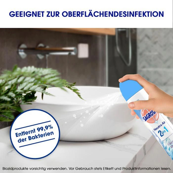 Sagrotan Raumduft Neutra Air 2in1, 300 Ml, Lufterfrischer & Flächendesinfektion, Ozeanfrische 8 Sagrotan Raumduft Neutra Air 2in1, 300 Ml, Lufterfrischer & Flächendesinfektion, Ozeanfrische – Bild 6