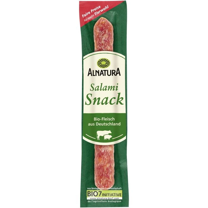 Alnatura Fleischsnack Salami Snack, BIO, Je 25g, 20 Stück 4 Alnatura Fleischsnack Salami Snack, BIO, Je 25g, 20 Stück – Bild 2