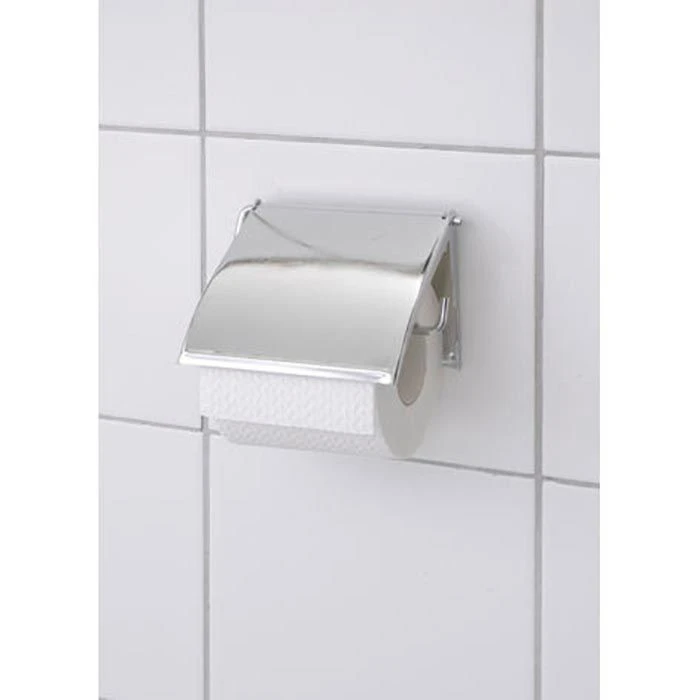 Wenko Toilettenpapierspender Cover 18265100, Metall, Für 1 Kleinrolle, Mit Abdeckung, Silber 4 Wenko Toilettenpapierspender Cover 18265100, Metall, Für 1 Kleinrolle, Mit Abdeckung, Silber – Bild 2