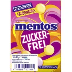 Mentos Kaubonbons Fruit Zuckerfrei, Mit Fruchtgeschmack, Je 45g, 10 Pack -Küche Fach Geschäft ffdfa602e754410e06a241b18fa030794a0905ea kaubonbons mentos fruit zuckerfrei